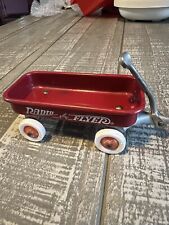 Miniature Red  Metal Wagon Radio Flyer Doll Prop Toy Accessory picture
