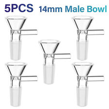 5x 14MM Male Glass Bowl For Water Pipe Hookah Bong Replacement Head Ship From US picture