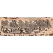 Camp Morton Near Indianapolis IN Original 1863 Civil War Engraving C108 picture