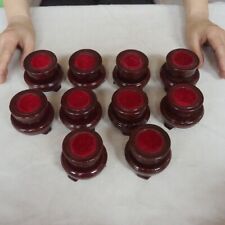 10Pcs Natural Rotate Wood Stand Pedestal Holding Crystal Sphere Egg Stones picture