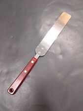 Vintage Red Ekco Forge Spatula Plate Bowl Scraper Icing thin Stainless USA cake picture