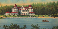 C.1930s Commodore Hotel Country Club Swan Lake NY Resort Boat Vintage Card picture