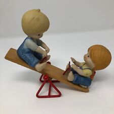 Enesco Vintage Country Cousins Figurines Katie and Scooter on Seesaw picture