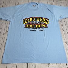 Vintage 1980s Idaho Springs Fire Department Graphic Shirt Mens XL Single Stitch picture