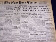 1944 MAY 31 NEW YORK TIMES - ALLIED WING VEERS TOWARD ROME - NT 1722 picture