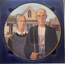 VINTAGE (1981) GRANT WOOD AMERICAN GOTHIC RIVER SHORE PLATE collectable picture