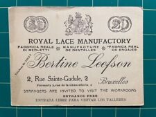Business card - Brussels, Belgium - Royal Lace Manufactory, c. 1900 picture