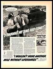 1937 Goodyear Lifeguard Tube Tires Vintage PRINT AD Car Crash Police Officer 30s picture