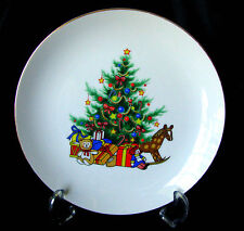 Papel Christmas Tree Dessert Plate, 'Happy Holidays'  8 1/4