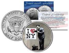 BANKSY * I LOVE NY DOCTOR * Colorized JFK Half Dollar Coin Street Art New York picture