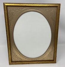 Vintage Gold Picture Frame Embossed Copper Oval Mat For 8” X 10” Photo picture