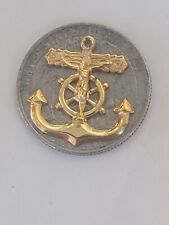 ORNATE 14 KT Gold Filled Sailors Cross Anchor Ships Wheel Pendant 20 MM A+ picture