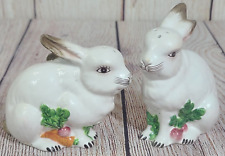 Vintage Jay Willfred Ceramic Bunny Rabbit Salt And Pepper Shakers White 3.5