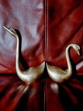 Vintage Solid Brass Swans Geese Made in Korea Sculptures Decorations 6