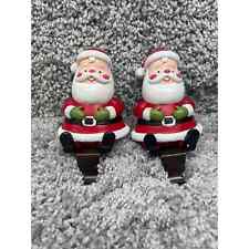 Lot Of 2 Christmas Holiday Santa Claus Shelf Sitter With Hook Figurine picture