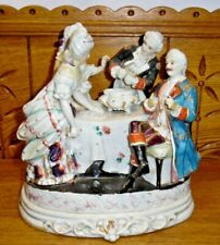 Antique Porcelain Figural Grouping Covered Inkwell Encrier - As Is  picture