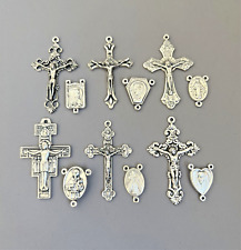 12 Crucifixes & Rosary Centers Make ITALY Rosaries Part Centerpieces S112 SET B* picture