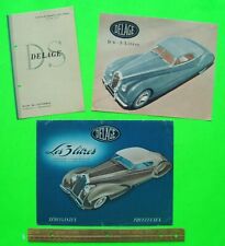 Lot/3 Diff ca 1949 DELAGE COLOR BROCHURES / 2-SIDED SHEETS + 1931 PRICE LIST wow picture