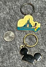 Vintage Walt Disney World Mickey Castle Plus Classic Mickey Ears Keychains picture