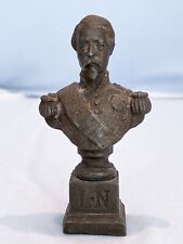 19th C Metal Bust France Emperor Napoleon III with French Coin picture