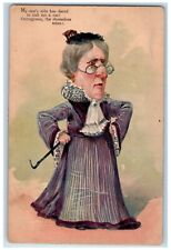 c1910's Angry Mother In Law Glasses Embossed Little Falls New York NY Postcard picture
