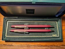Vintage Cross Burgundy w/ Gold trim Pen & Pencil Set NOS w/ Box - SHIPS FREE picture