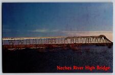 Orange, Texas TX - Neches River High Bridge - Vintage Postcard - Unposted picture