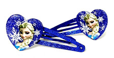 Disney Princess Elsa Blue Glitter Clip Barrette Hair Jewelry New picture