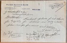 1910 Letterhead Floris Savings Bank Floris IA Iowa Geo F Carson Cashier picture