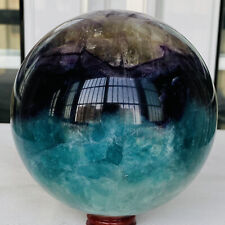 3860g Natural Fluorite ball Colorful Quartz Crystal Gemstone Healing picture