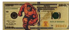 24k Gold Plated Superhero Banknote Spiderman, Hulk, Wolverine, Thor picture