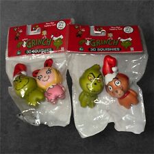 Dr. Seuss NEW GRINCH 3D SQUISHIES - (2) 2 Pack - Grinch & Cindy & Grinch & Max picture