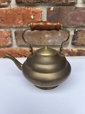 Vintage Brass Tea Kettle Wooden  Handle 5 “ picture