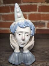 Sad Pierrot Paul Sebastian Clown Bust Porcelain Ceramic Figurine Art Mexico MCM picture