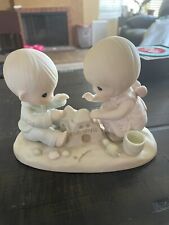 Vintage Precious Moments Figurine 1984 God Bless Our Home Beach With Box #12319 picture