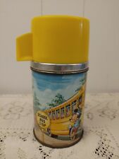 Vtg. 1960's Aladdin Walt Disney School Bus Metal Thermos Bottle / Mickey Mouse picture