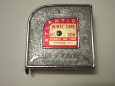 Vintage Atlantic Metal Retractable 8 Ft. White Tape Measure S85W picture