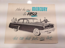 ORIGINAL 1952 Mercury Monterey Custom sales brochure literature 12 page folder picture