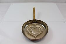 Vintage Retro Pan Solid Copper with Brass Handle - Embossed Heart In Bottom picture