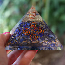 Lapis Lazuli Orgone Pyramid LARGE 3 inch 75mm 4 Coil EMF & 5G Protection picture