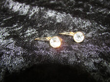 Set of Signed Swarovski Crystal Gold Tone Pierced Ear Earrings  picture