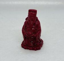 Vintage Fuk Luk Wise Man Mini Figurine Red Resin 2” Art Decor C3 picture