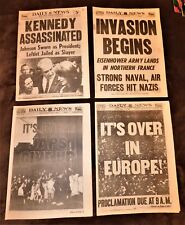 4 HISTORIC NEWSPAPERS FROM THE MOST IMPORTANT EVENTS OF THE 20TH CENTURY.  picture