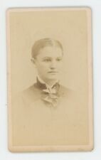 Antique CDV Circa 1870s Beautiful Young Woman in Victorian Era Dress Grinnell IA picture