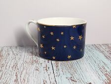 Elegant Galaxy Sakura Coffee Cup 14K Gold  Blue with Stars picture