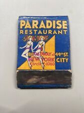 1930's Paradise Restaurant New York City NY Girlie Advertising Matchbook Cover picture