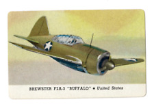Vintage 1944 Aeroplanes Series D Brewster F2A-3 Buffalo United States Near Mint picture