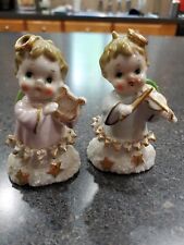 RARE Vintage Music Angels Ajax Japan Gold Star Sugar Base Figurines Ex. Cond.... picture