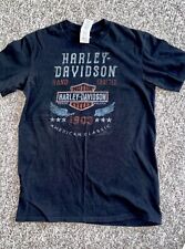 HARLEY DAVIDSON Mens Sz MEDIUM black Graphic Tee Shirt Biker Built OCONOMOWOC WI picture