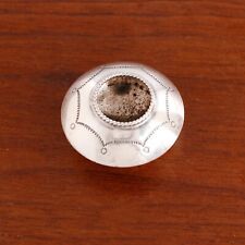 OLD PAWN NATIVE AMERICAN STERLING SILVER SALT CELLAR TRADITIONAL STAMP WORK picture